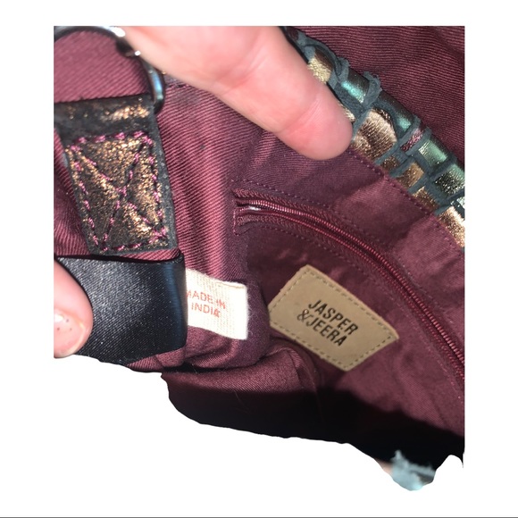 Woven leather multicolor crossbody purse chain strap - Picture 7 of 9